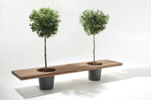 Bloempotten zitbank in polyester | Polyester bloempotten zitbank | Polyester in tuinsector