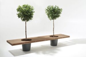 Bloempotten zitbank in polyester | Polyester bloempotten zitbank | Polyester in tuinsector